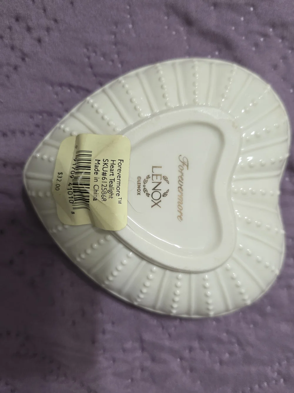 Lenox Ivory Floral Ceramic Tealight Holder with Gold Trim